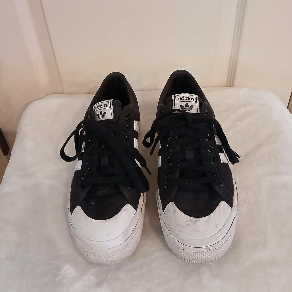 Adidas Nizza Women's Black and White Platform Sneakers Sz 8.5 Grunge Skater - Picture 2 of 7